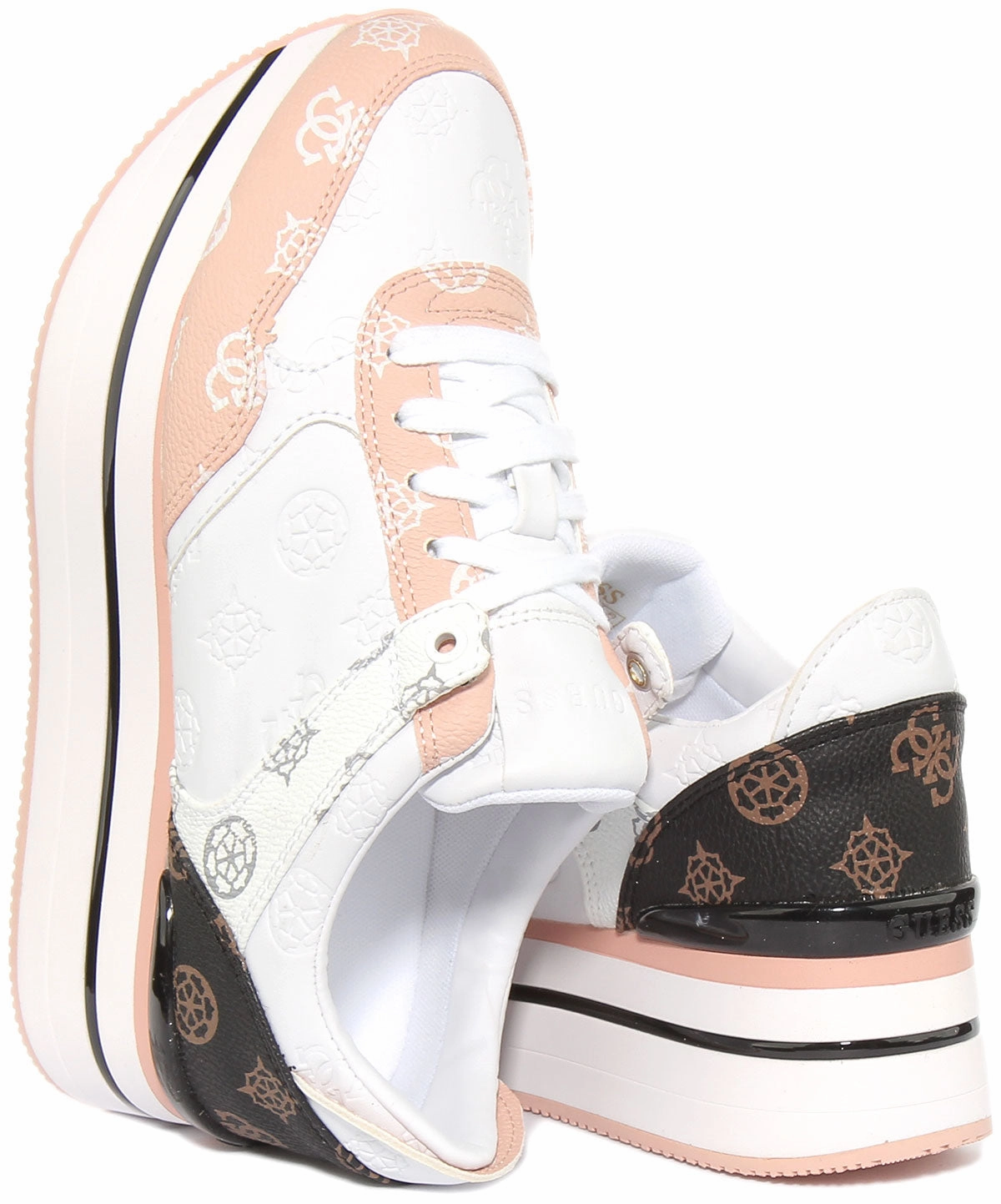 Guess Hindle 4G Platform In White Pink For Women Pure Path