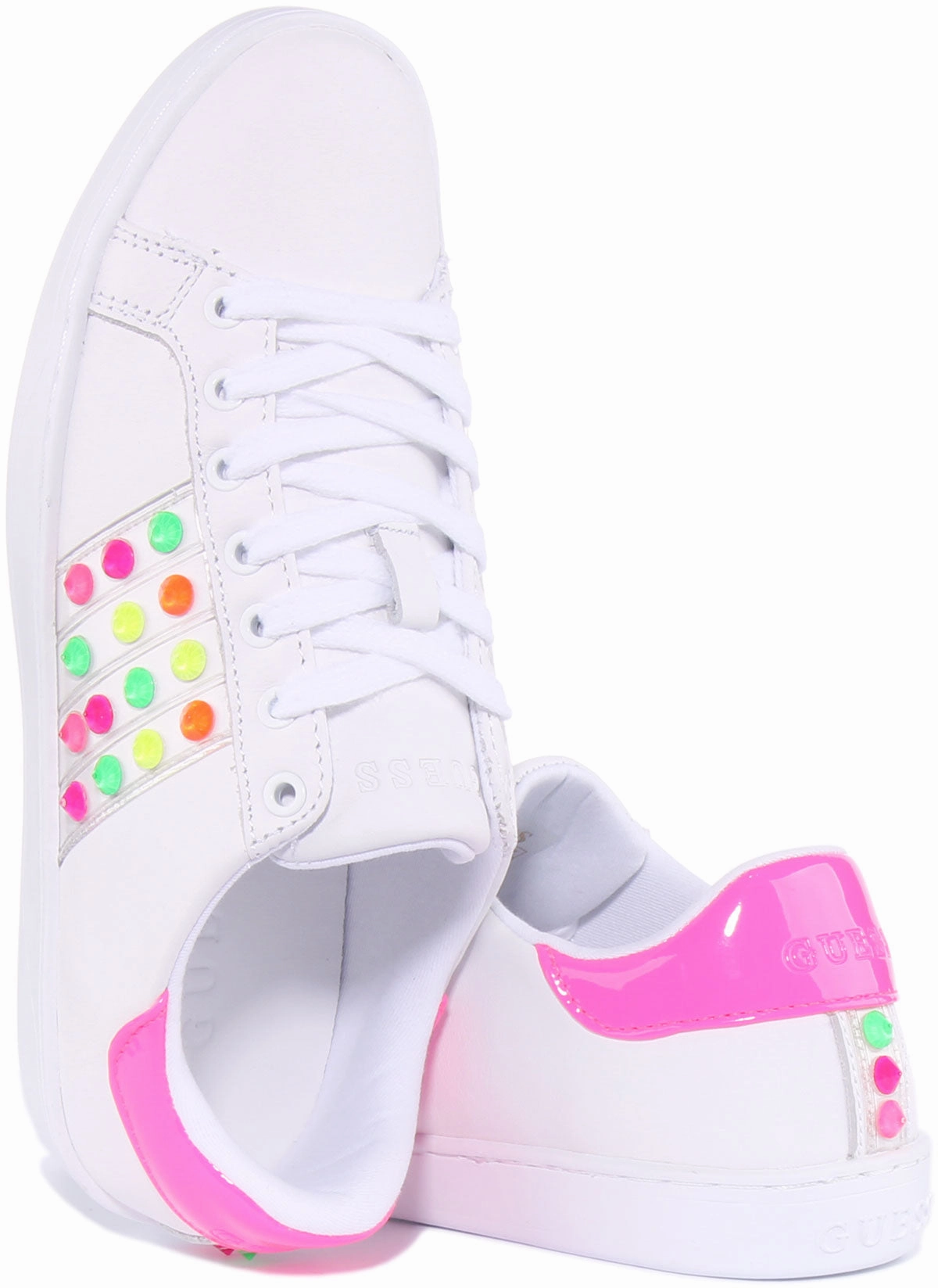 Guess Jacobb Studd In White Pink For Women Speed Form