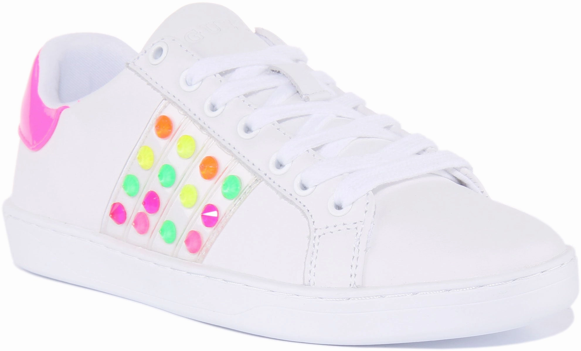 Guess Jacobb Studd In White Pink For Women Dynamic Bounce