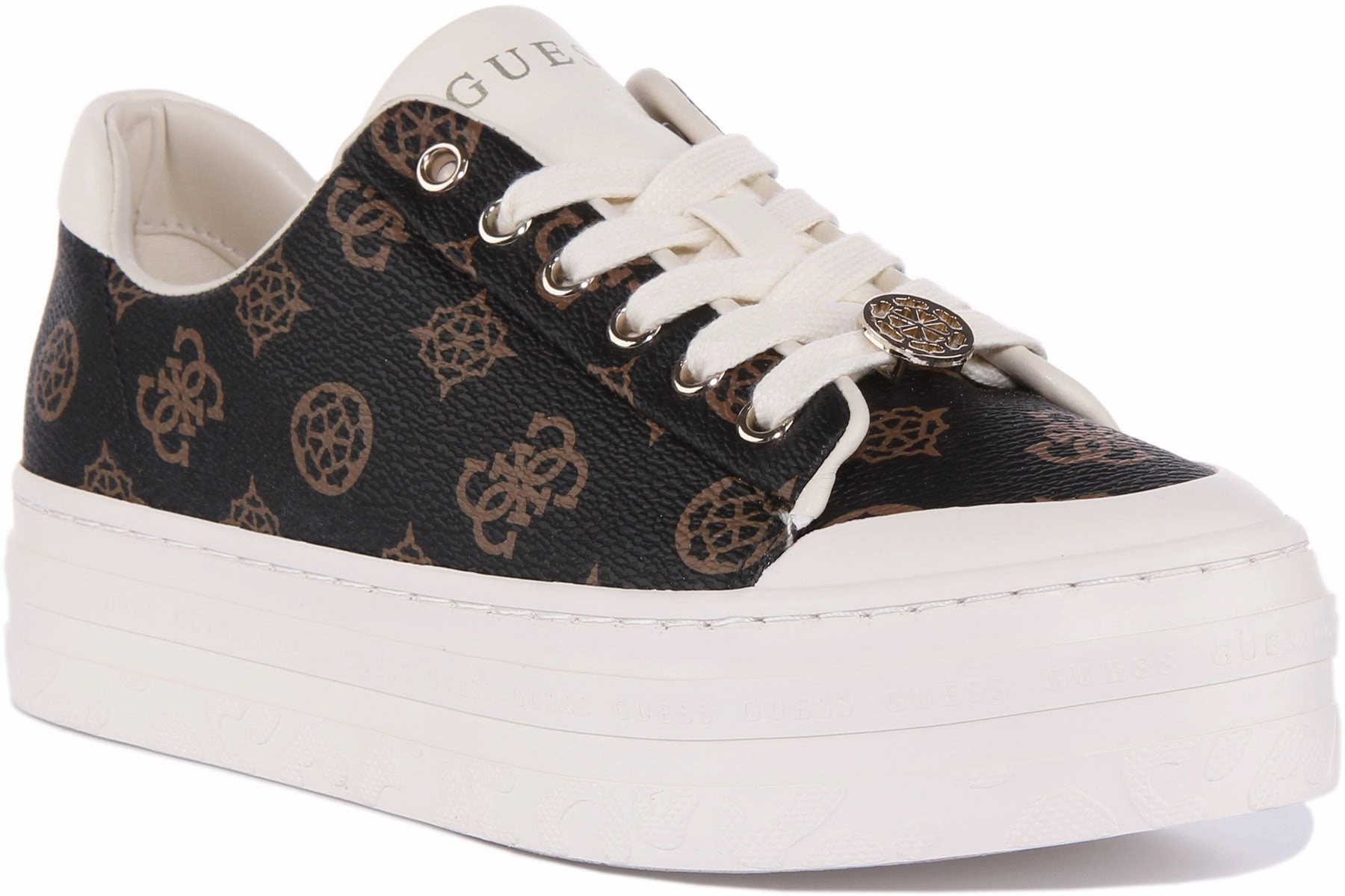 Guess Lullu Platform 4G In Brown For Women Sports fan Park Walk