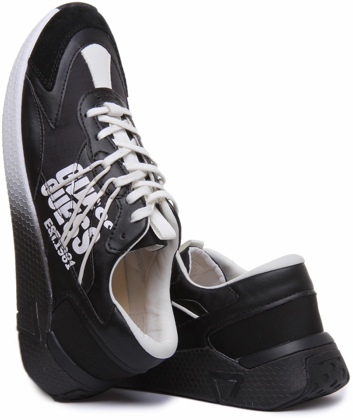 Guess Modena Active Lace Up In Black White For Men Turbo Sole