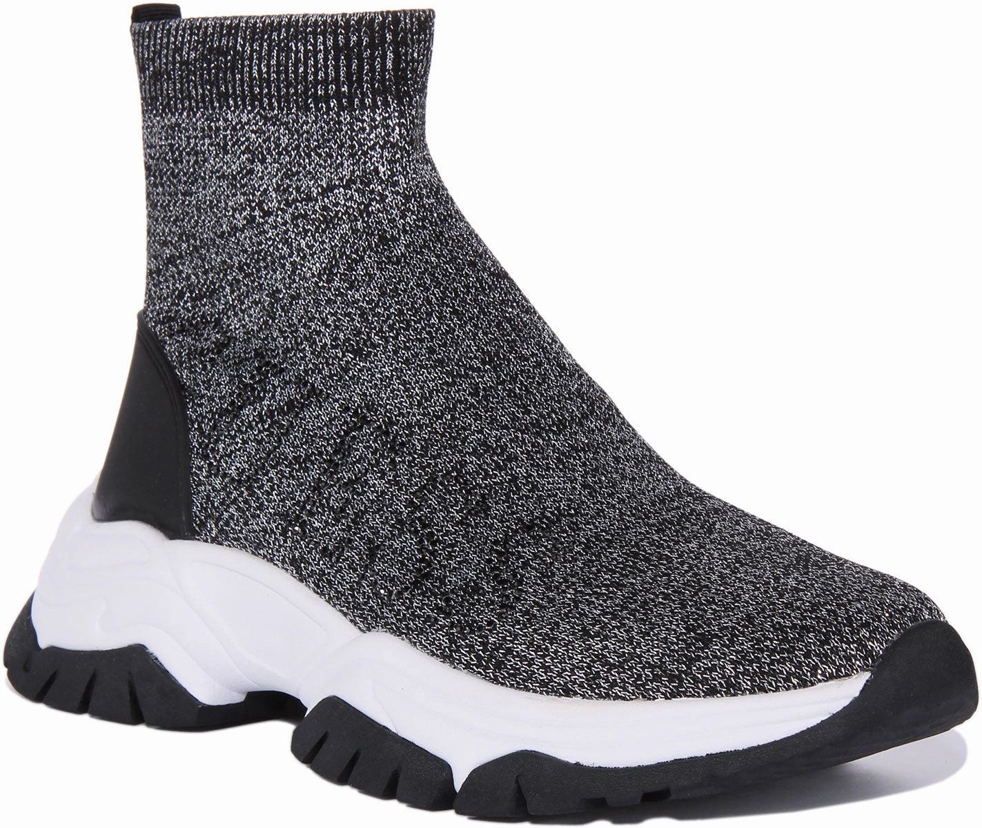 Guess Nollen Sock Trainer In Black Silver For Women Sweat Control Arch Relief