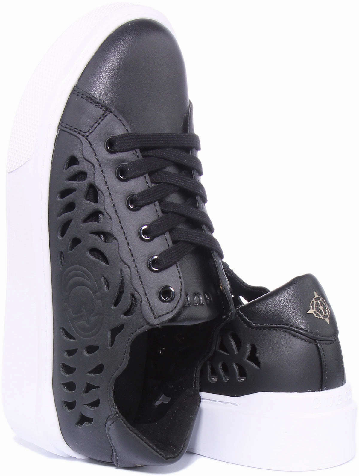 Guess Pepzio Lasercut In Black For Women Trail Toughness