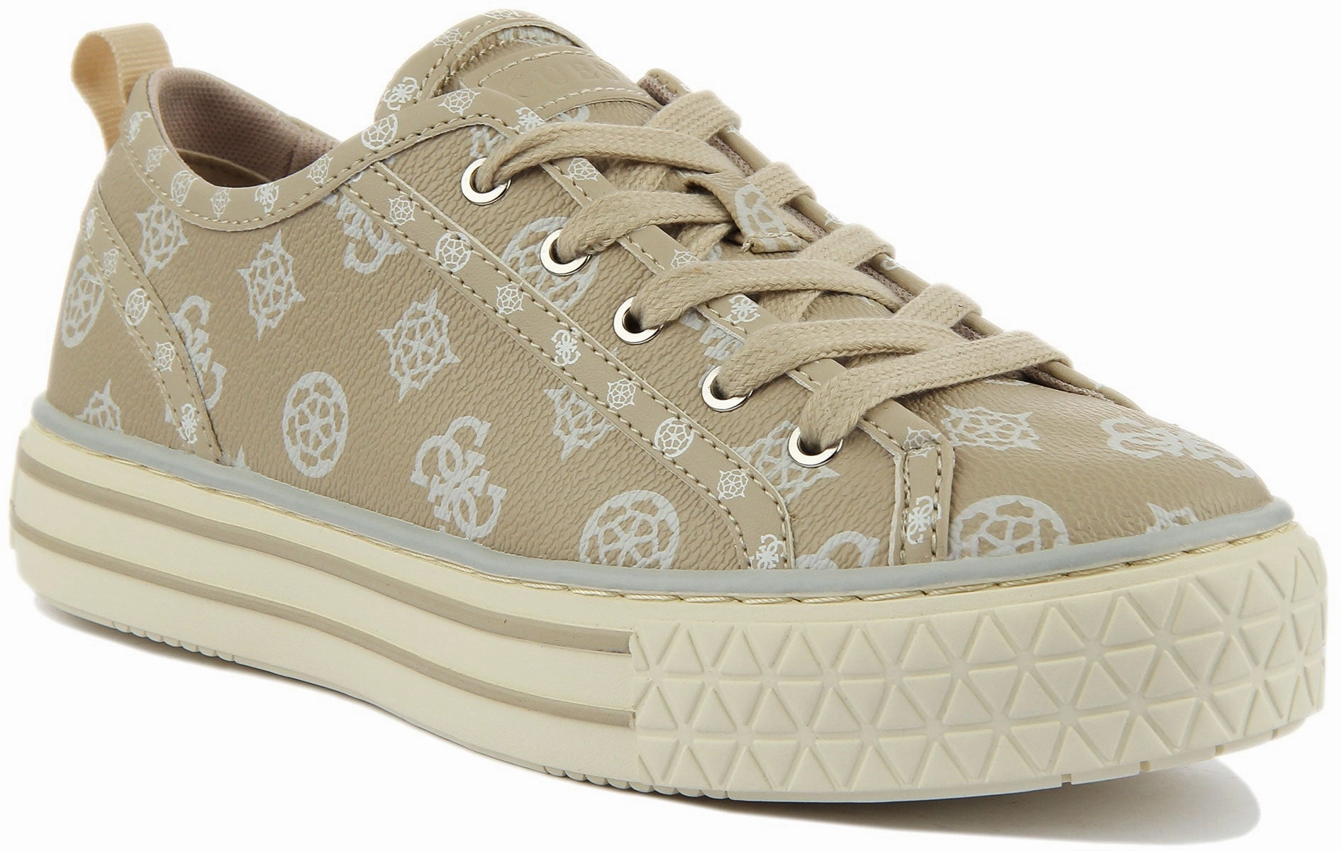 Guess Peytin Trainers In Cream For Women Foot Control Back support