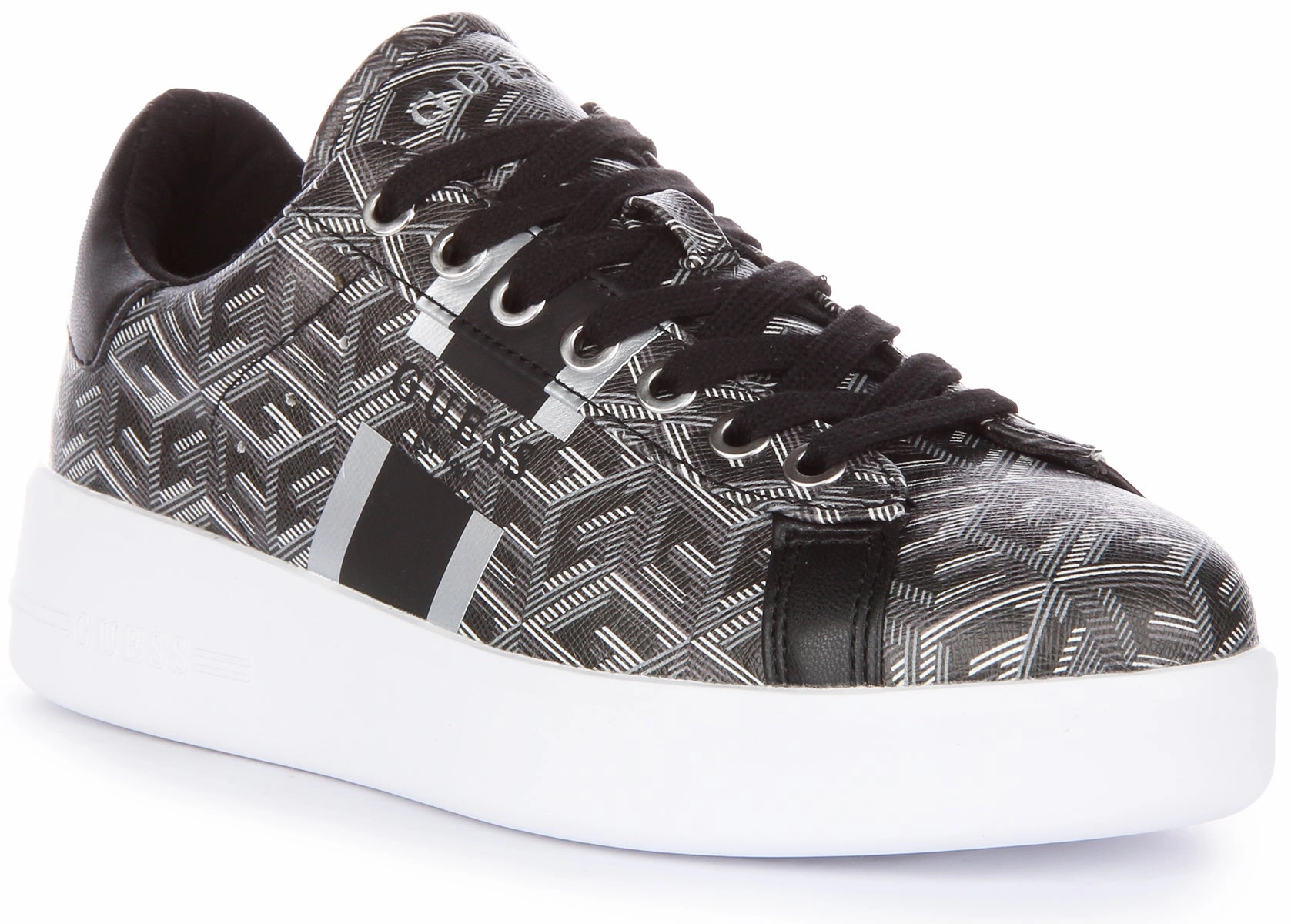 Cardio Motion Guess Reyhana G Cube Trainers In Black Grey For Women
