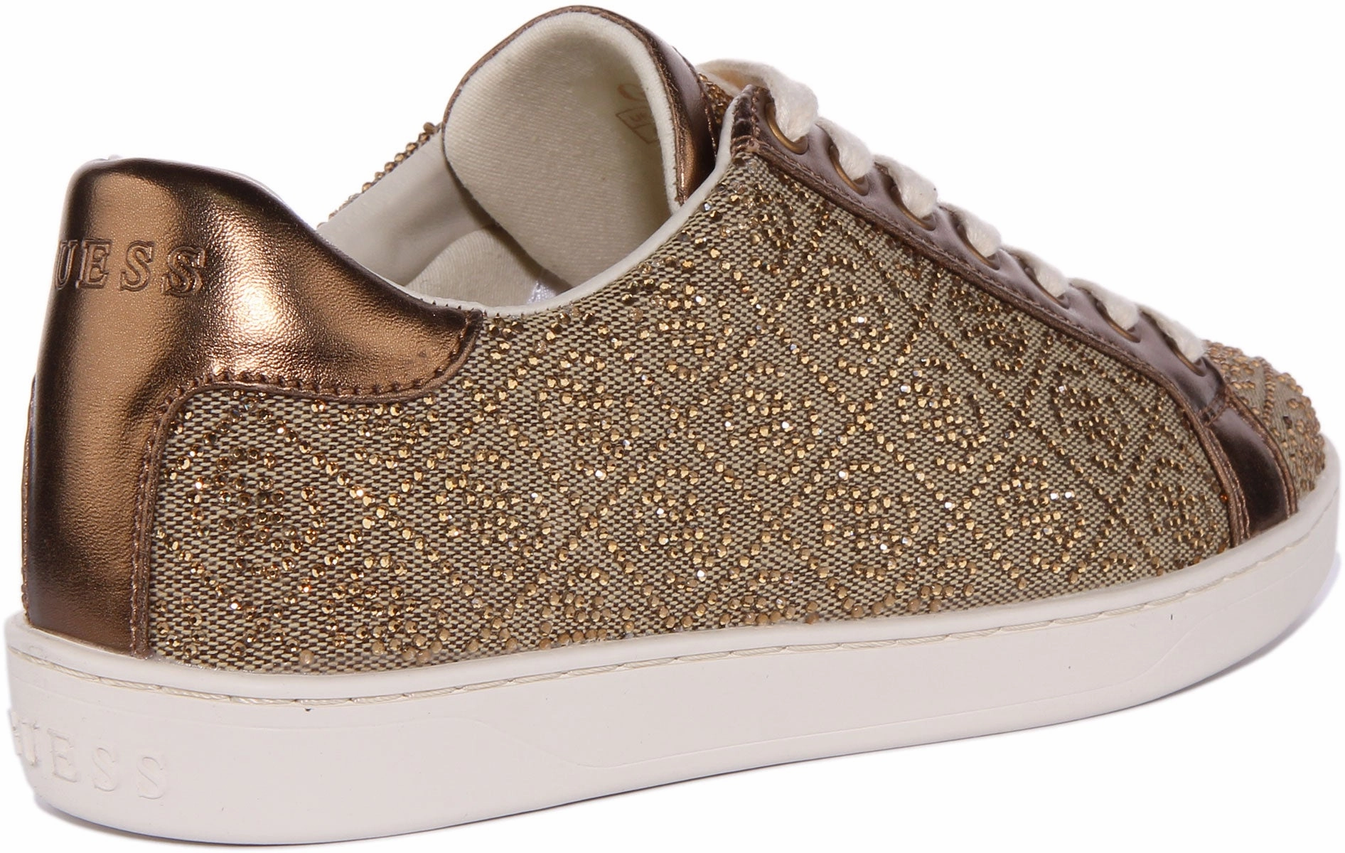 Guess Rosalia In Beige 4G Rhinestone For Women Grip Control