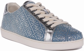 Flexible toe area supports balance and push-off Guess Rosalia In Blue Denim For Women