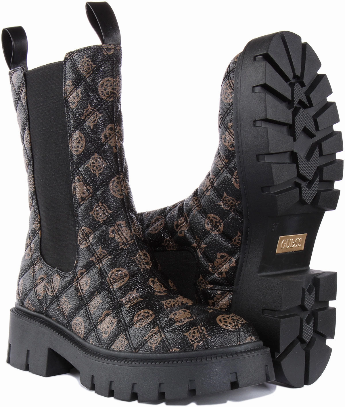 Guess Serlen High Quilted In Black Brown For Women Trail Comfort Max