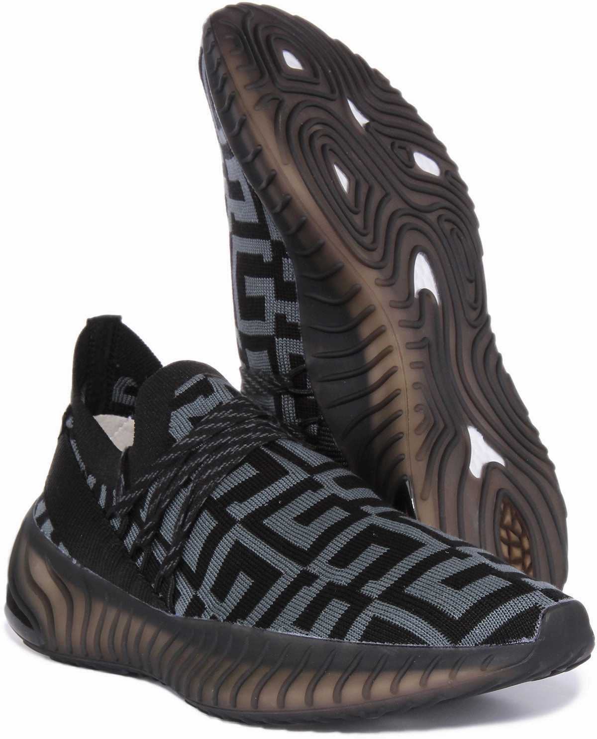 Guess Sock Trainers In Black Grey For Men Performance Support