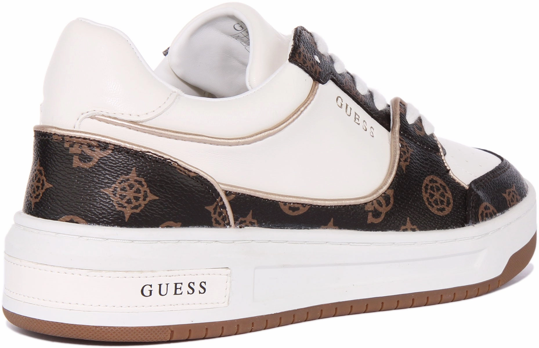 Guess Tokyo In White Brown 4G For Women Mesh Cushioning