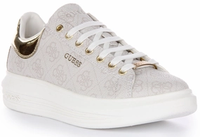 Guess Vibo 4G Trainers In Ivory For Women Athletic Build Athletic Comfort