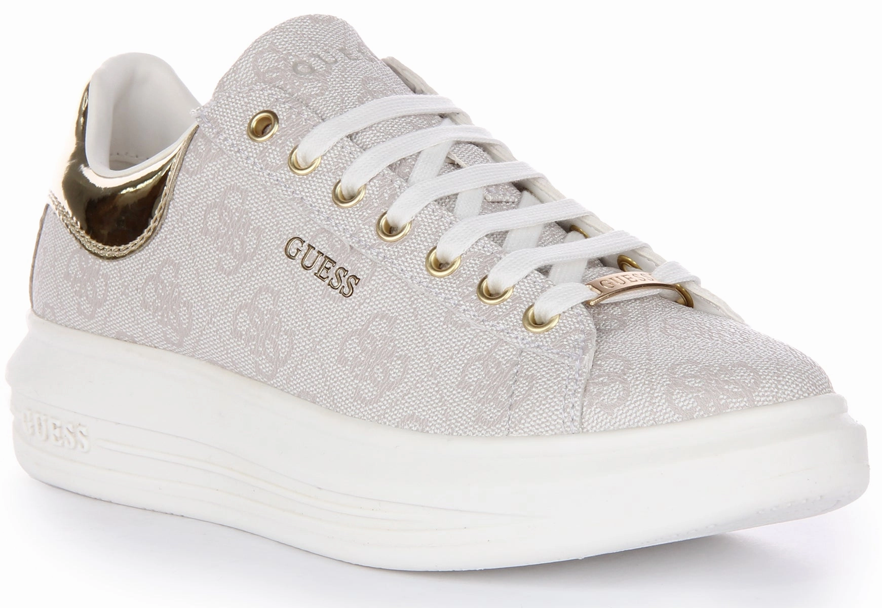 Guess Vibo 4G Trainers In Ivory For Women Athletic Build Athletic Comfort