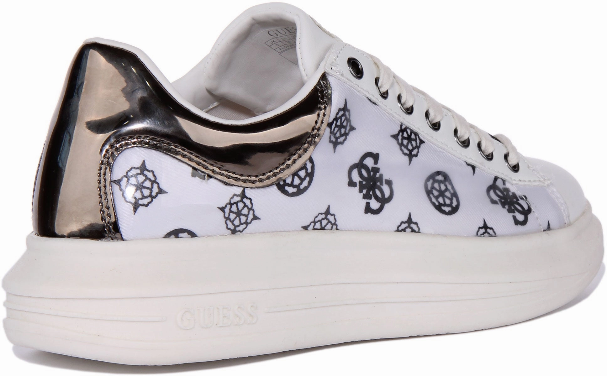 Guess Vibo In White Silver For Women Flex Cushion