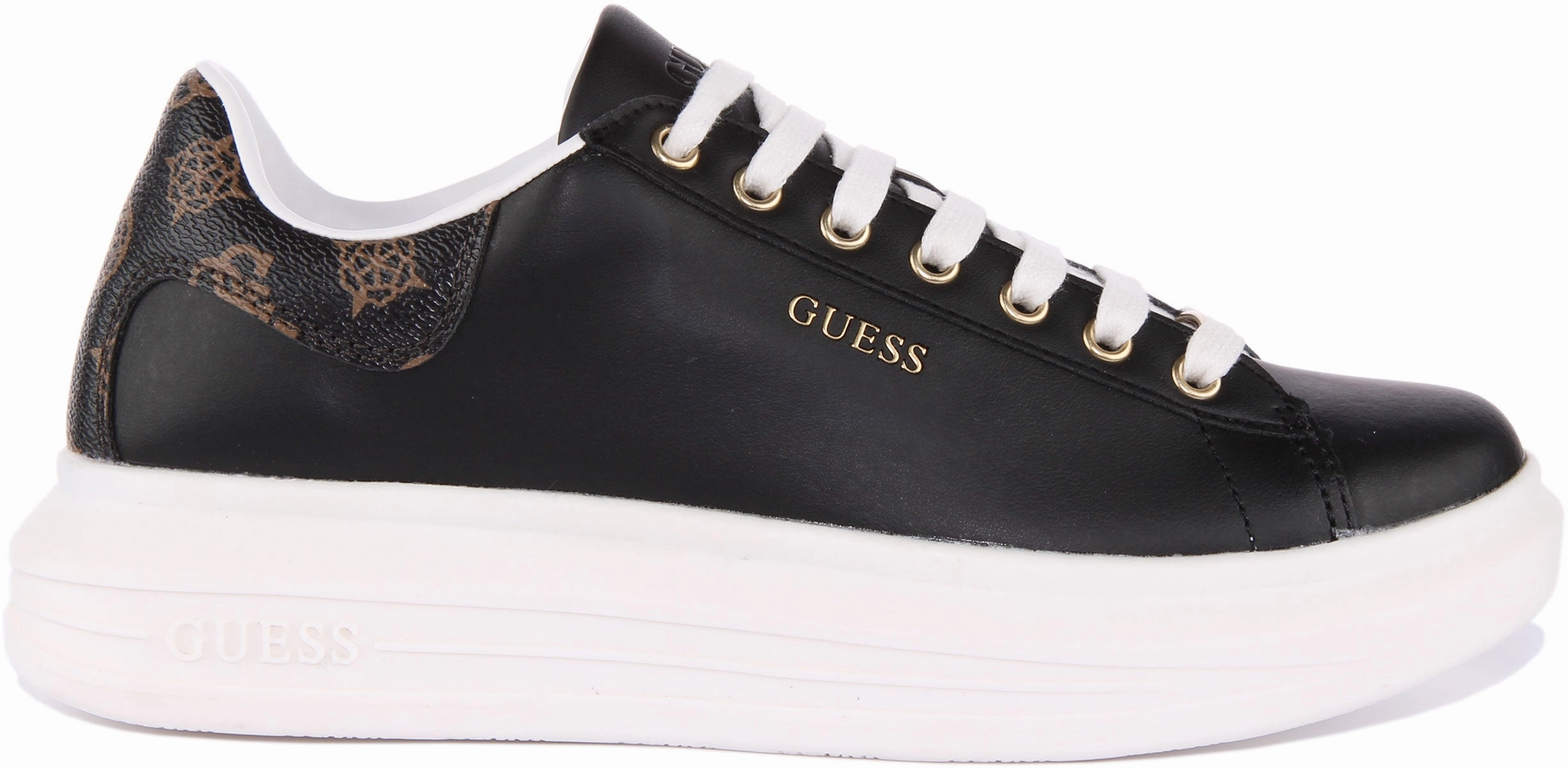 Guess VIbo Lace up Platform In Black For Women Easy Maintenance