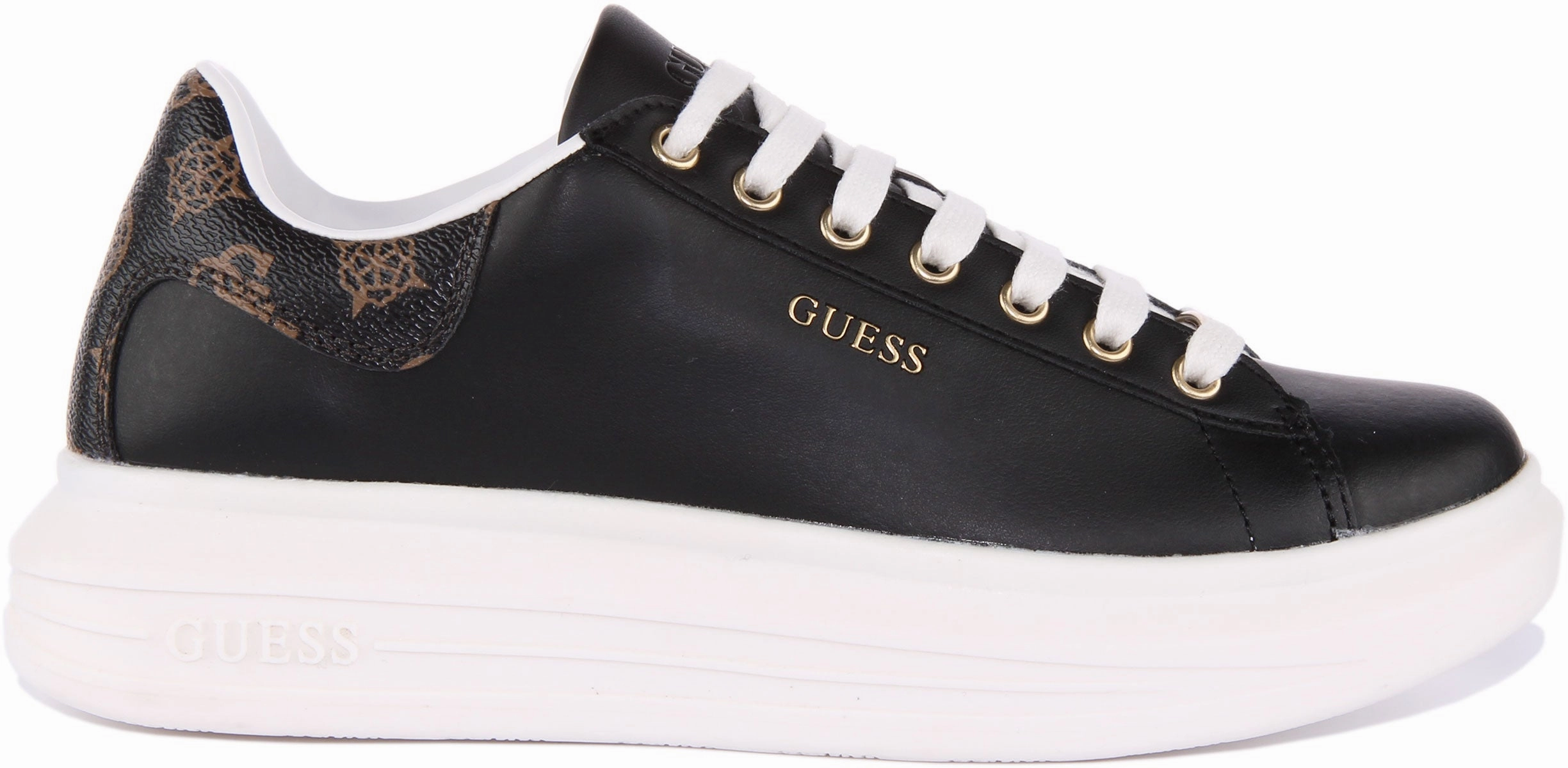 Guess VIbo Lace up Platform In Black For Women Easy Maintenance