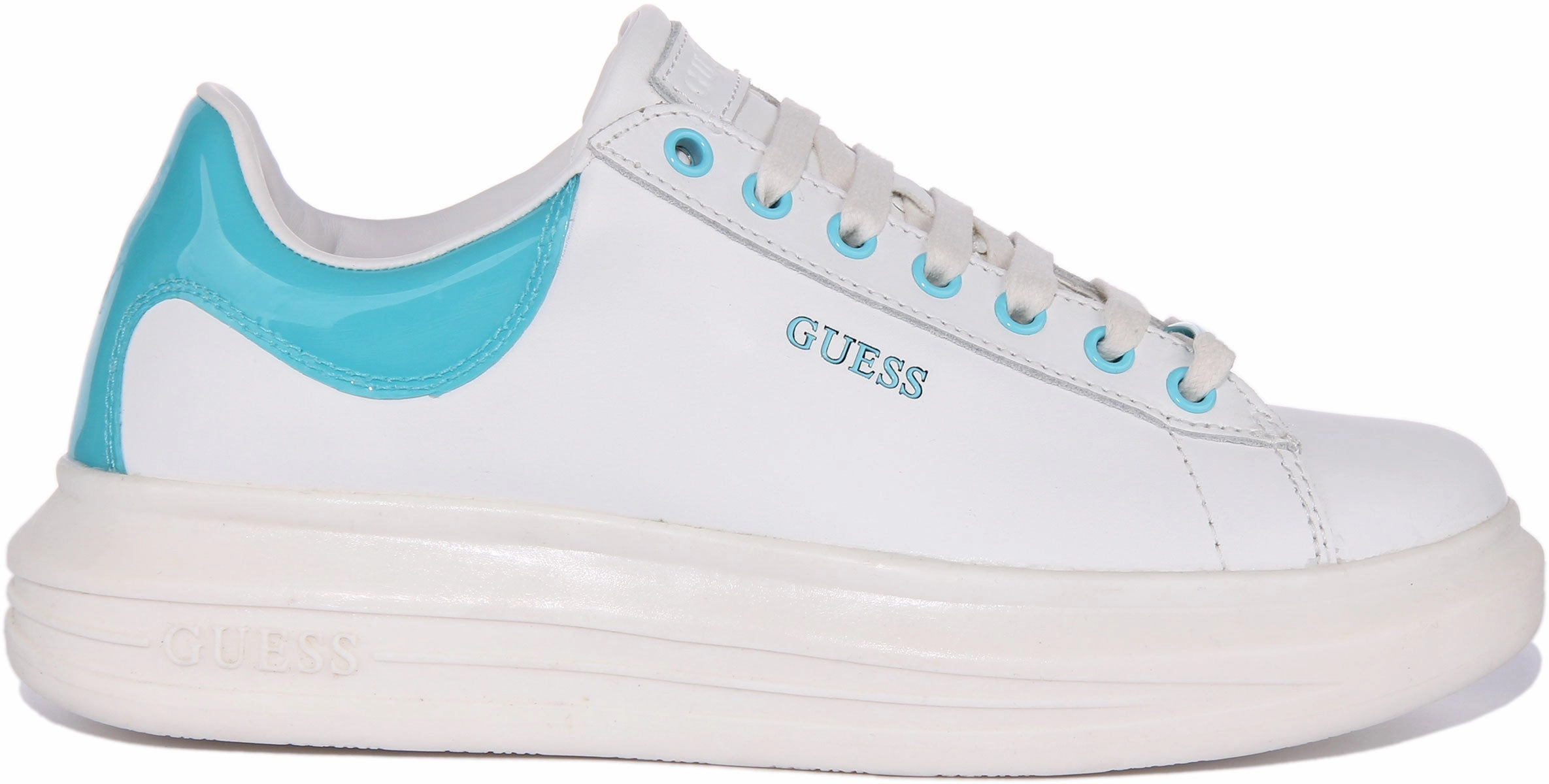 Guess Vibo Trainer In White Blue For Women Extra Cushion