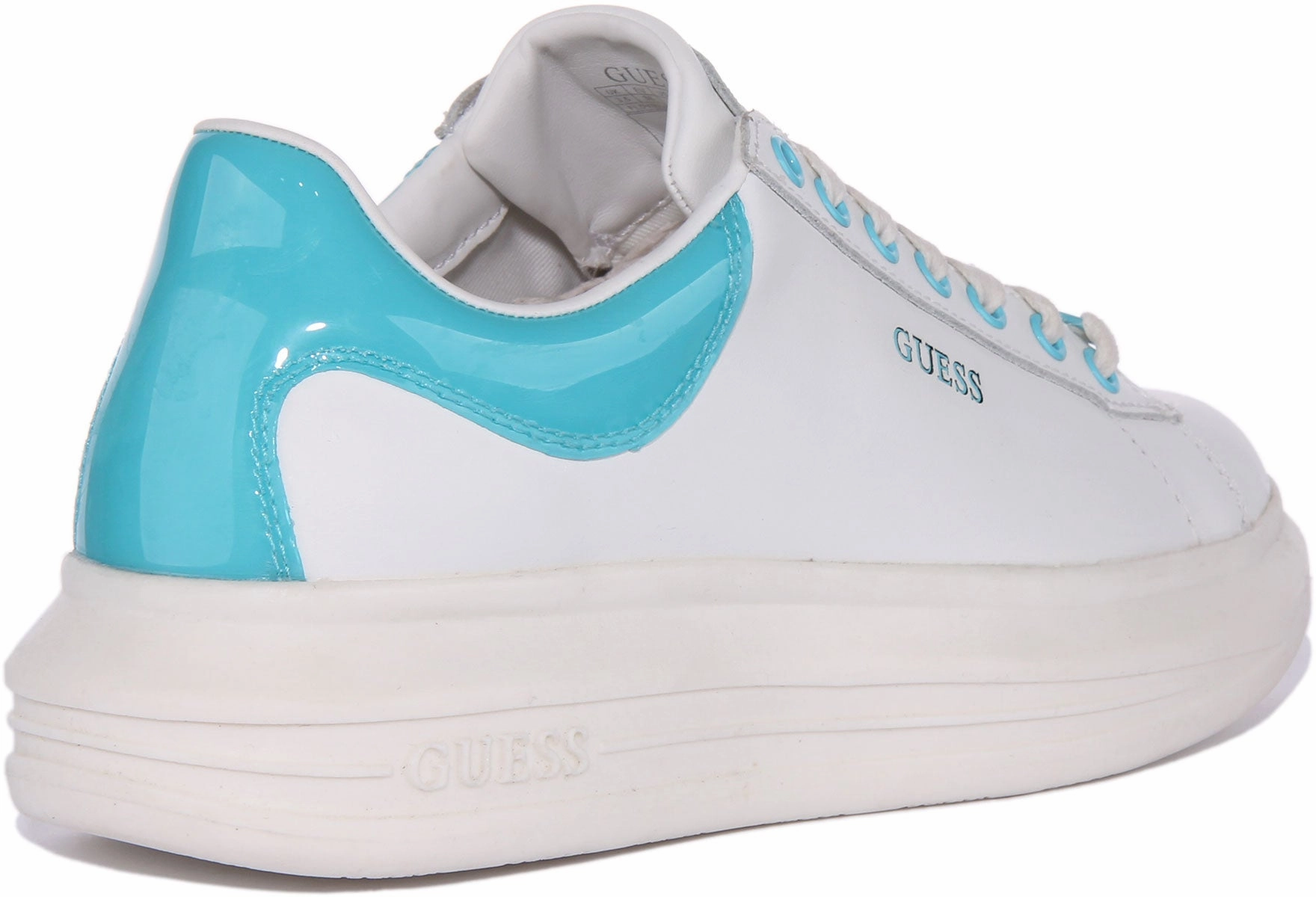 Guess Vibo Trainer In White Blue For Women Extra Cushion