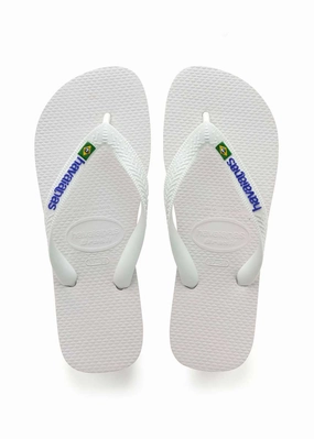 Holiday Beach Style Comfy Soles Havaianas Brasil Logo In White