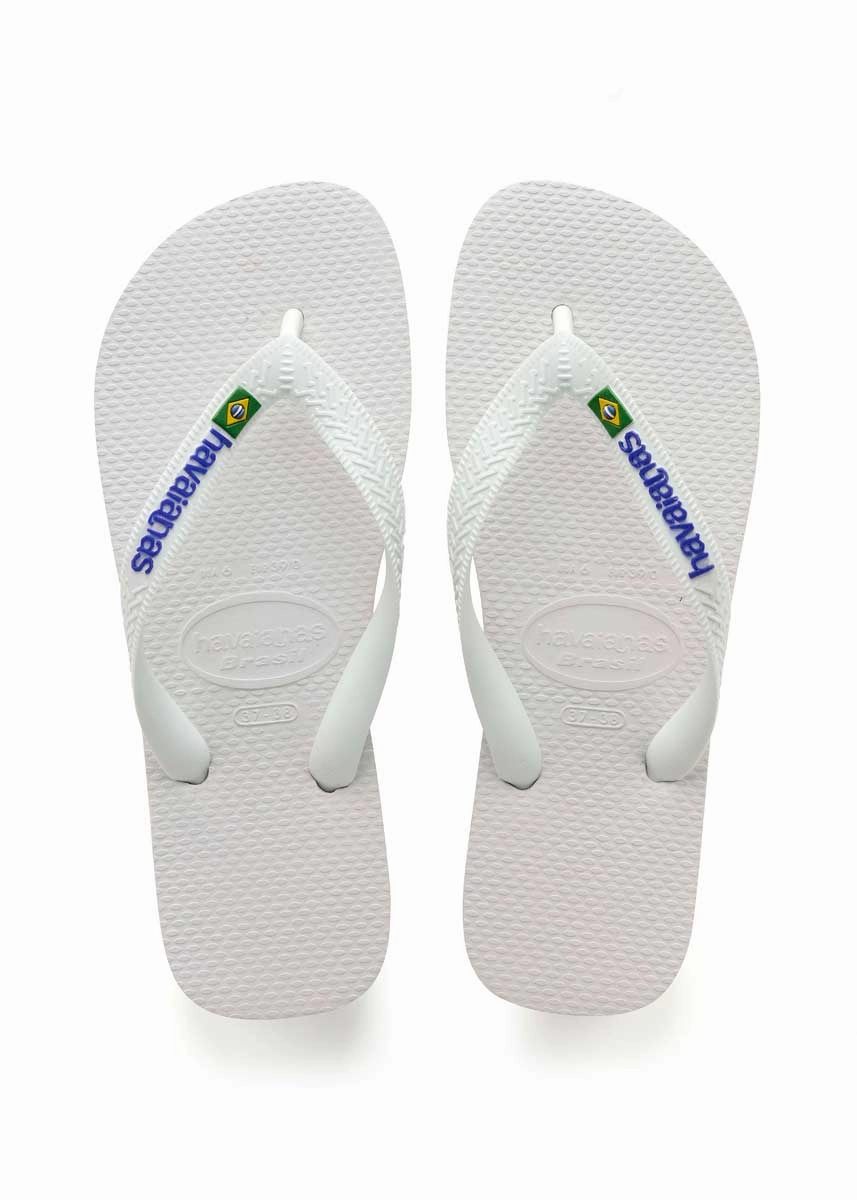 Holiday Beach Style Comfy Soles Havaianas Brasil Logo In White