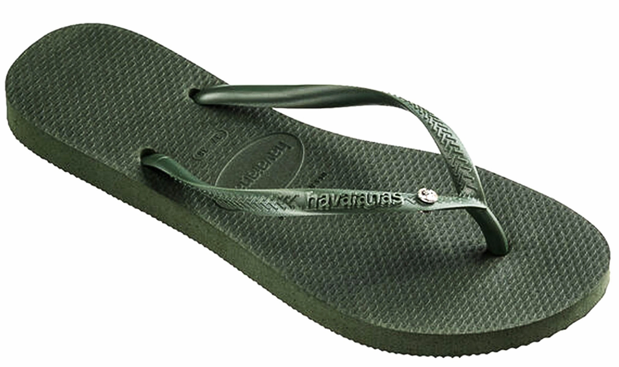 Havaianas Slim Crystal Sw In Olive Green All Day Design Steps