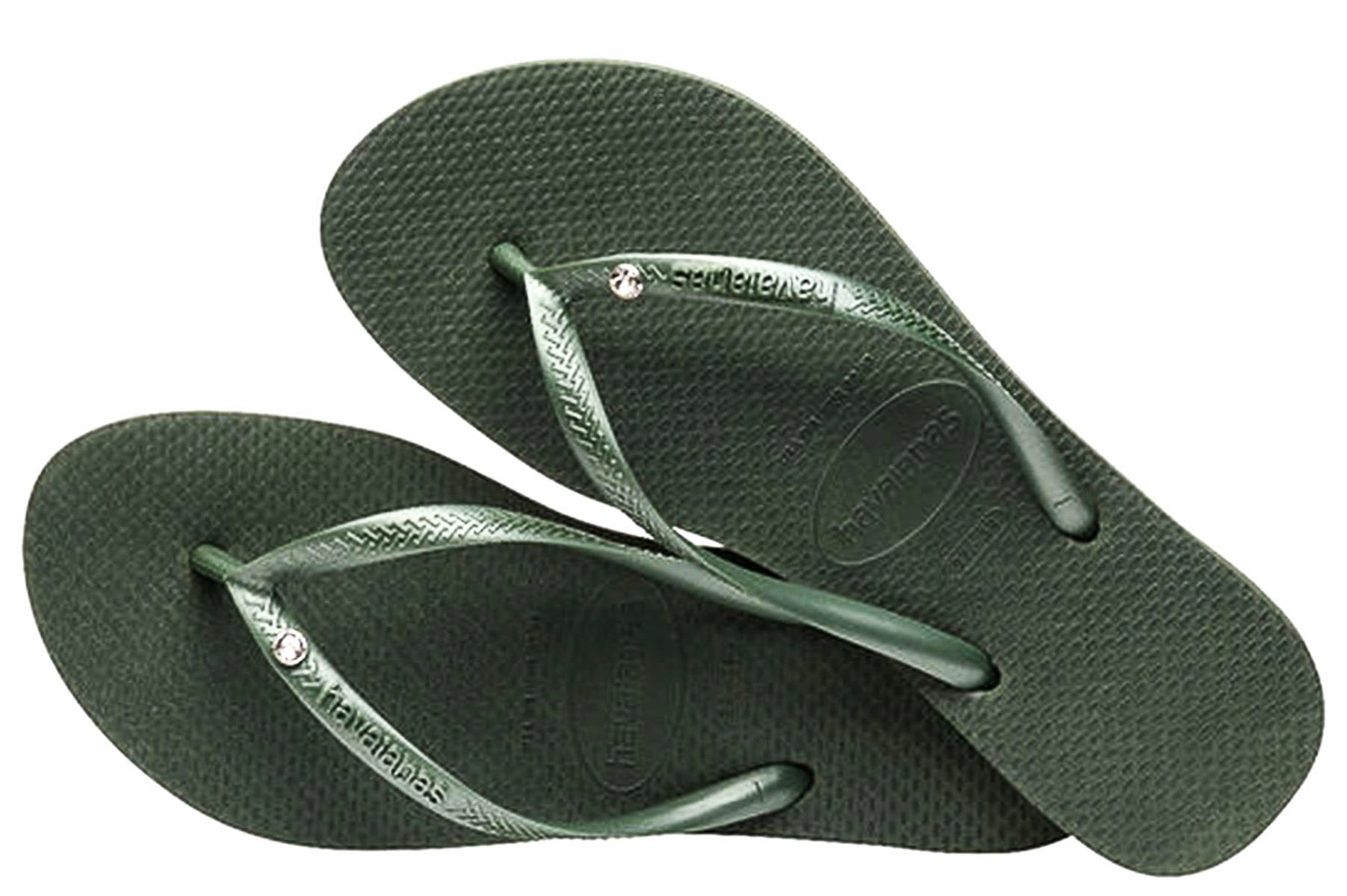 Havaianas Slim Crystal Sw In Olive Green All Day Design Steps