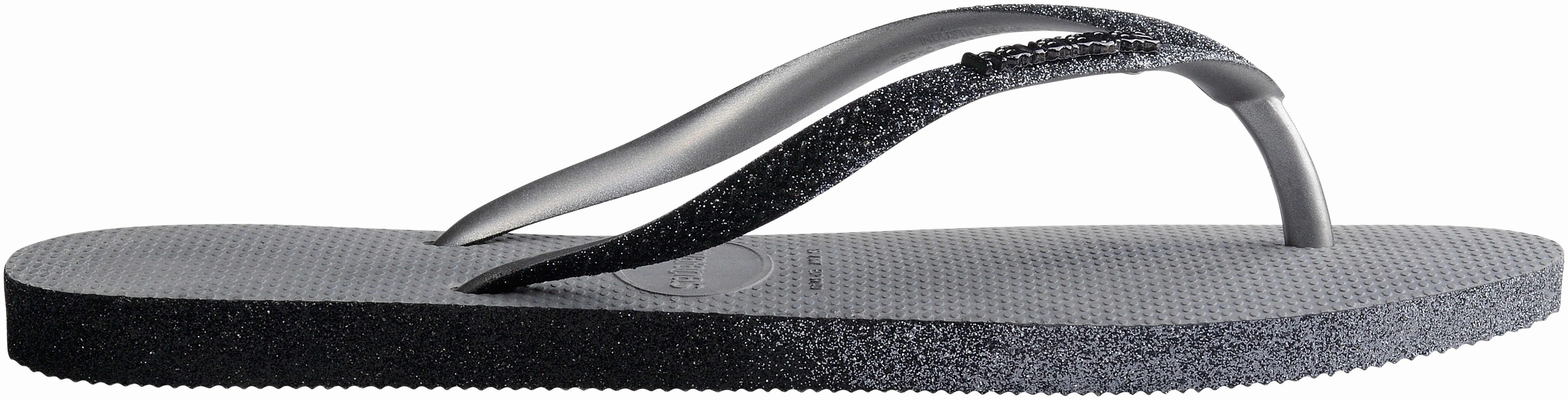 Havaianas Slim Glitter Metalic In Grey For Women Ultra light