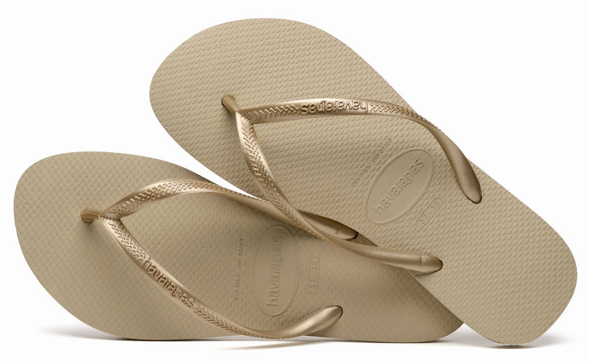 Havaianas Slim In Gold for Women Beach Vibes