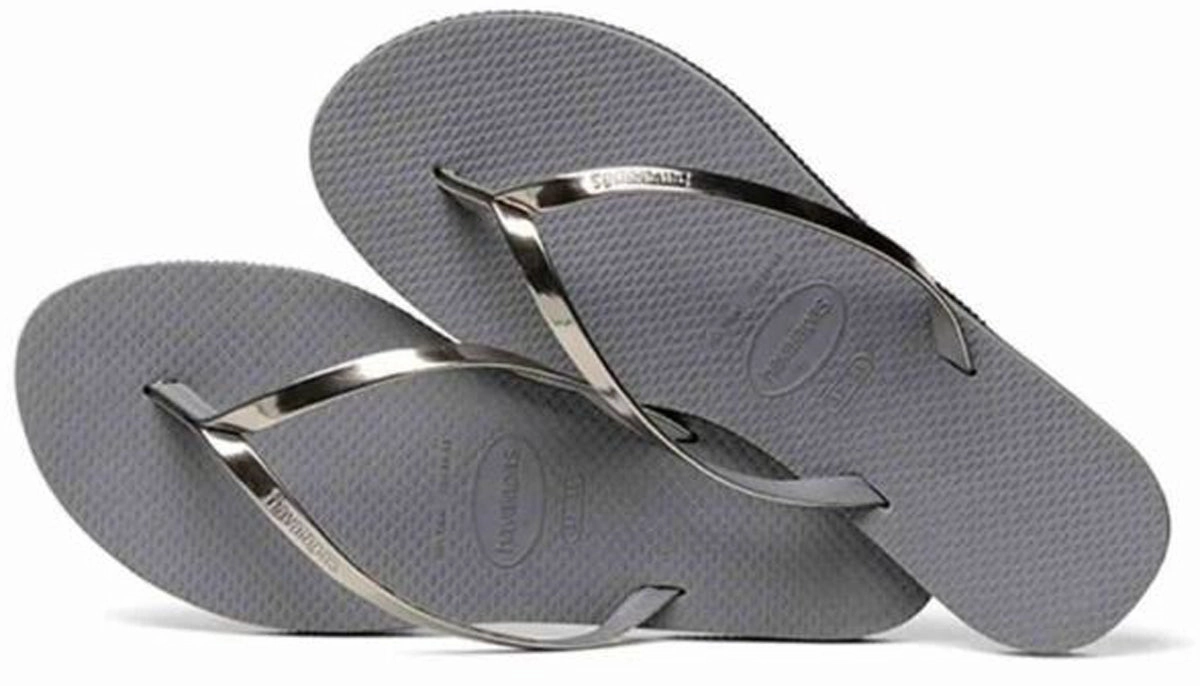Havaianas Slim In Gray Black Arch support