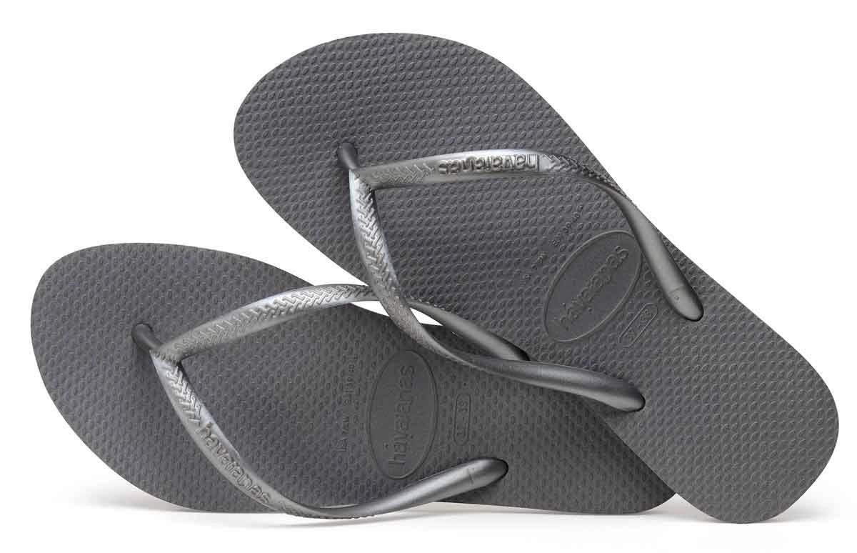 Havaianas Slim In Grey Non-Slip Foam