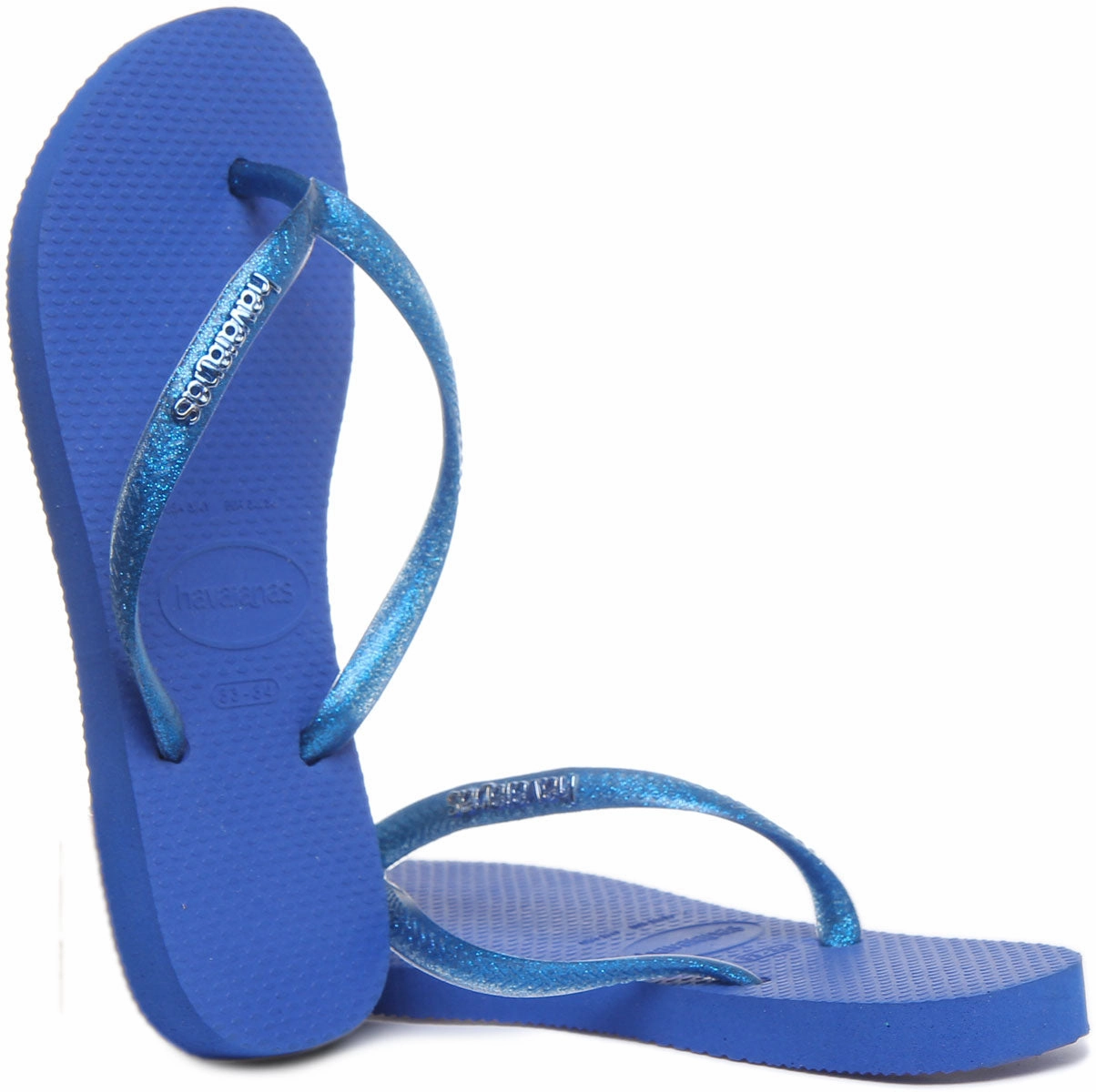 Havaianas Slim Logo In Blue Adjustable Strap