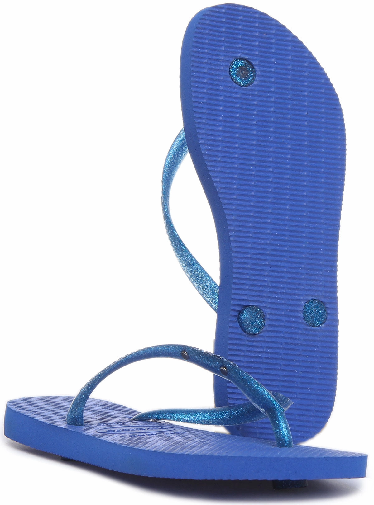 Havaianas Slim Logo In Blue Adjustable Strap