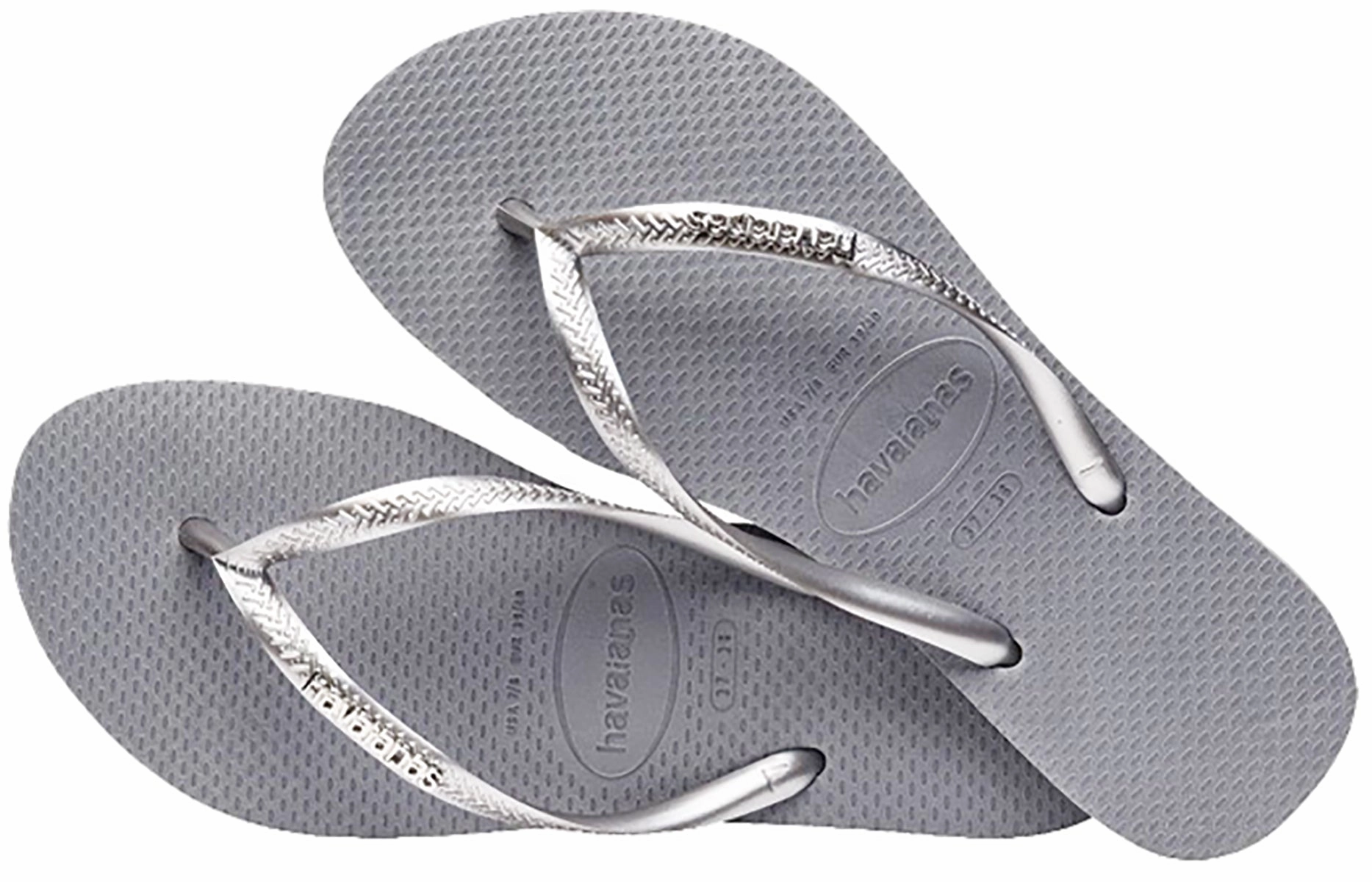 Havaianas Slim Logo Metal In Grey Modern Design