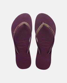 Havaianas Slim Sparkle In Aubergine For Women Easy Garden Gear Seaside Relax