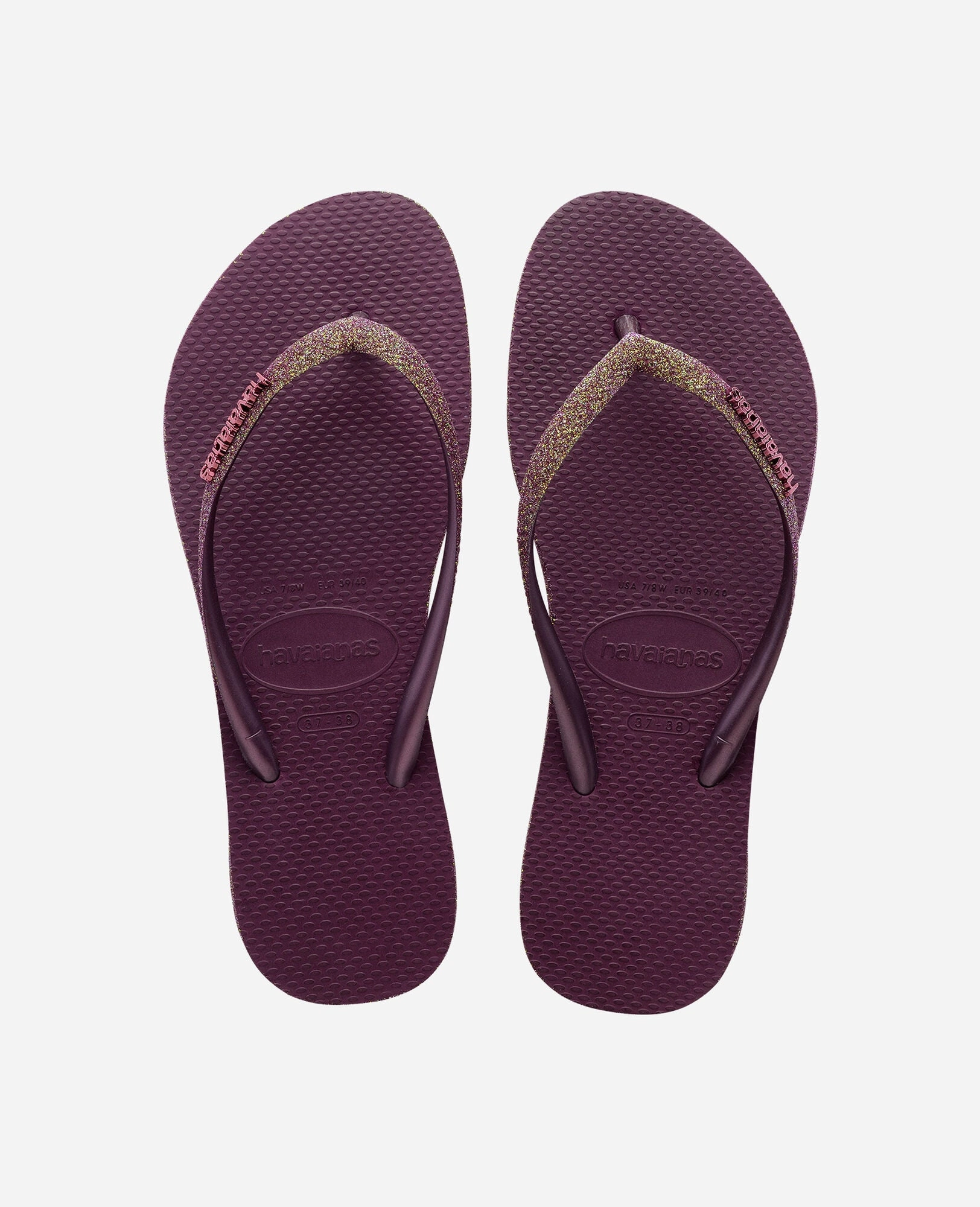 Havaianas Slim Sparkle In Aubergine For Women Easy Garden Gear Seaside Relax