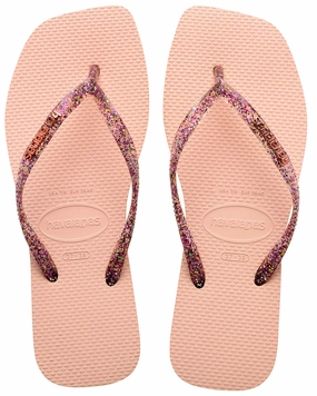 Quick Walks Daily Holiday Gear Havaianas Square Metallic In Rose For Women