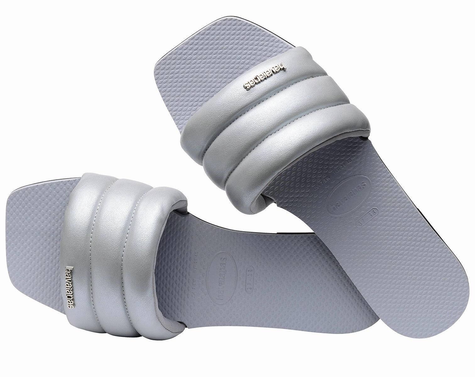 Havaianas You Milan Metal In Grey Sandal For Women Elastic Band