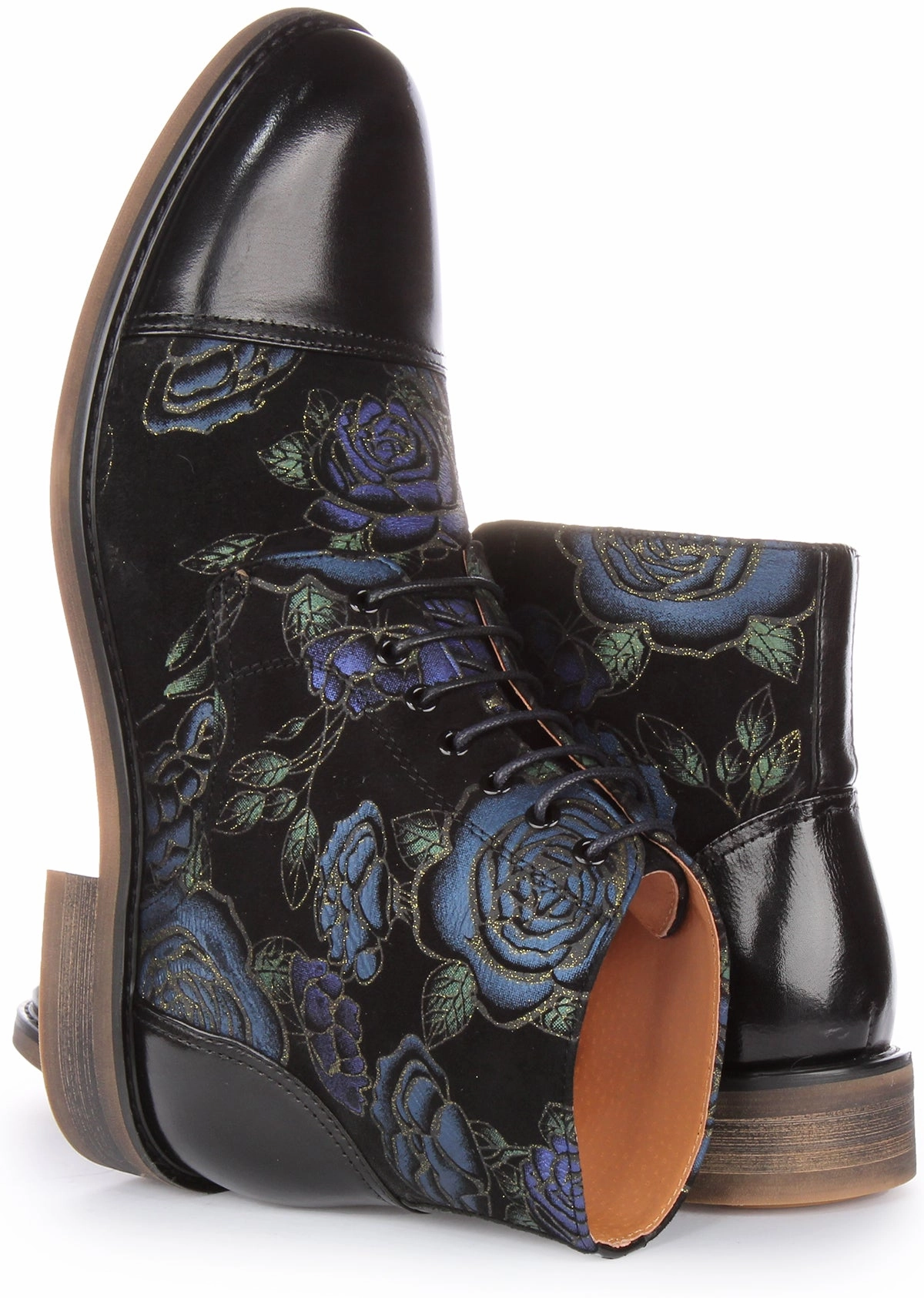 Heat Retention Justinreess England Adam Floral In Black Blue For Men
