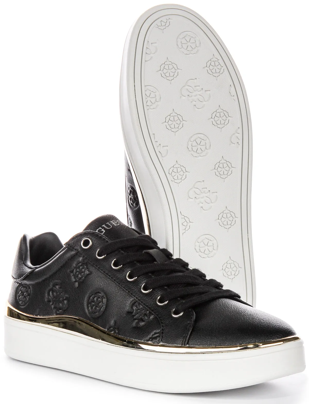 Heel Drop Guess Bonny 4G Trainers In Black For Women