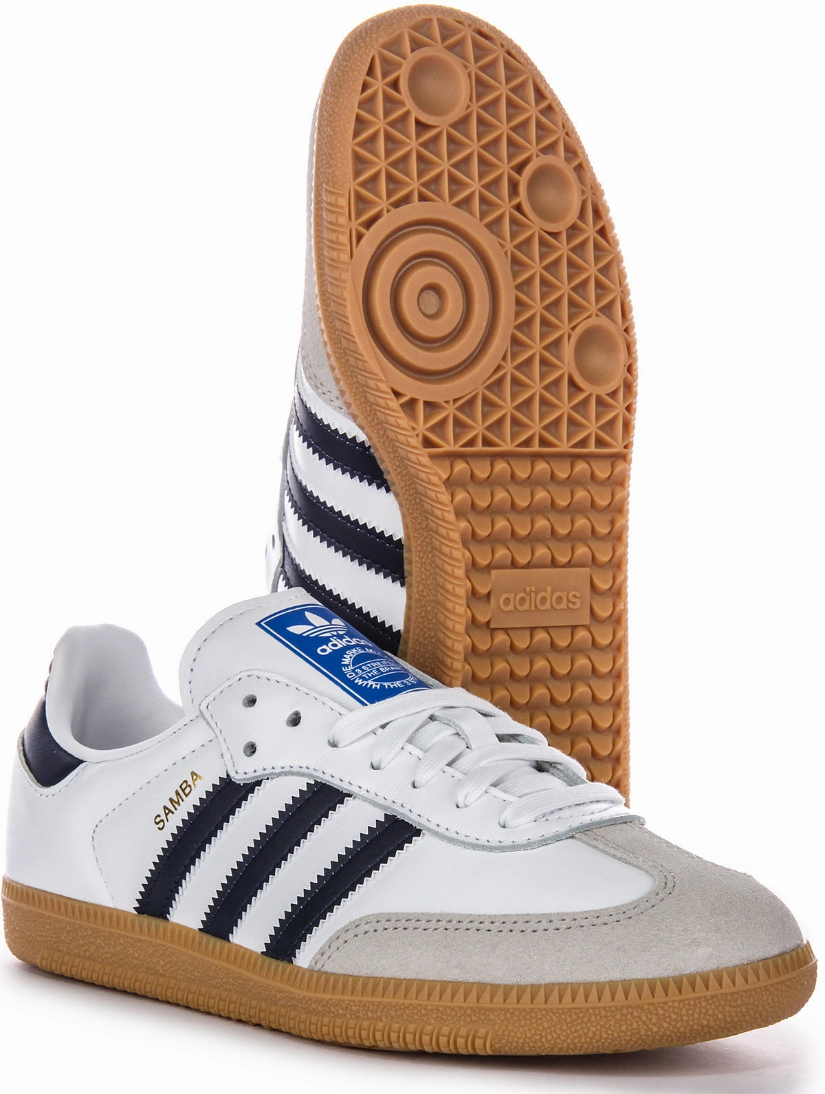 Heel Comfort Adidas Samba OG In White Navy