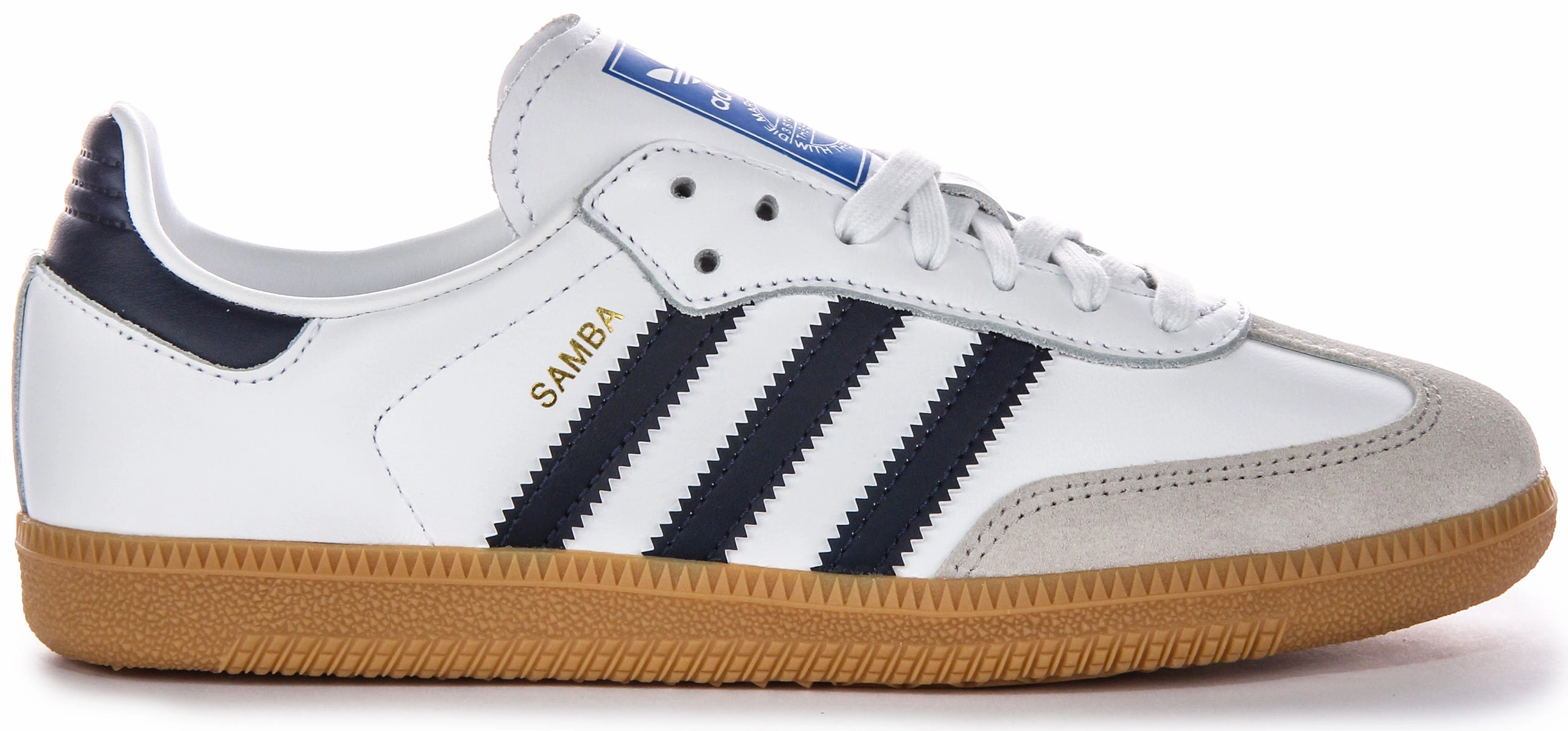 Heel Comfort Adidas Samba OG In White Navy