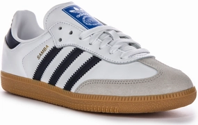 Traction Design Warm-up Adidas Samba OG In White Navy