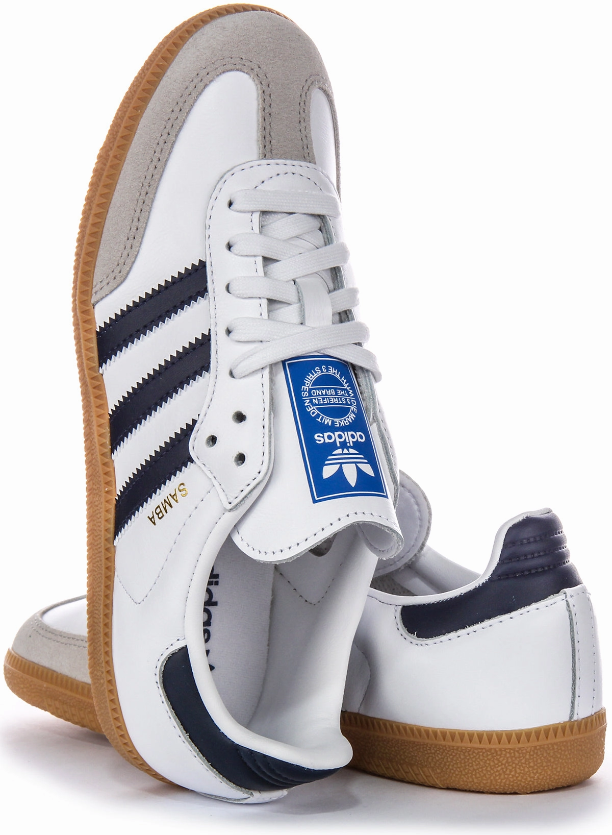 Heel Comfort Adidas Samba OG In White Navy