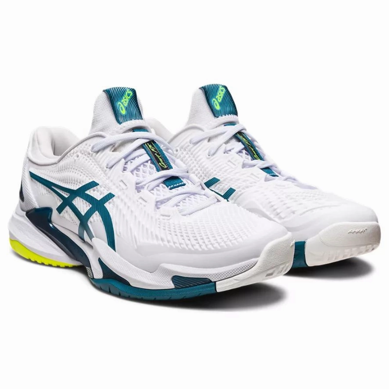 Heel Foam Asics Court FF 3 Mens Tennis Shoes - White / Gris Blue