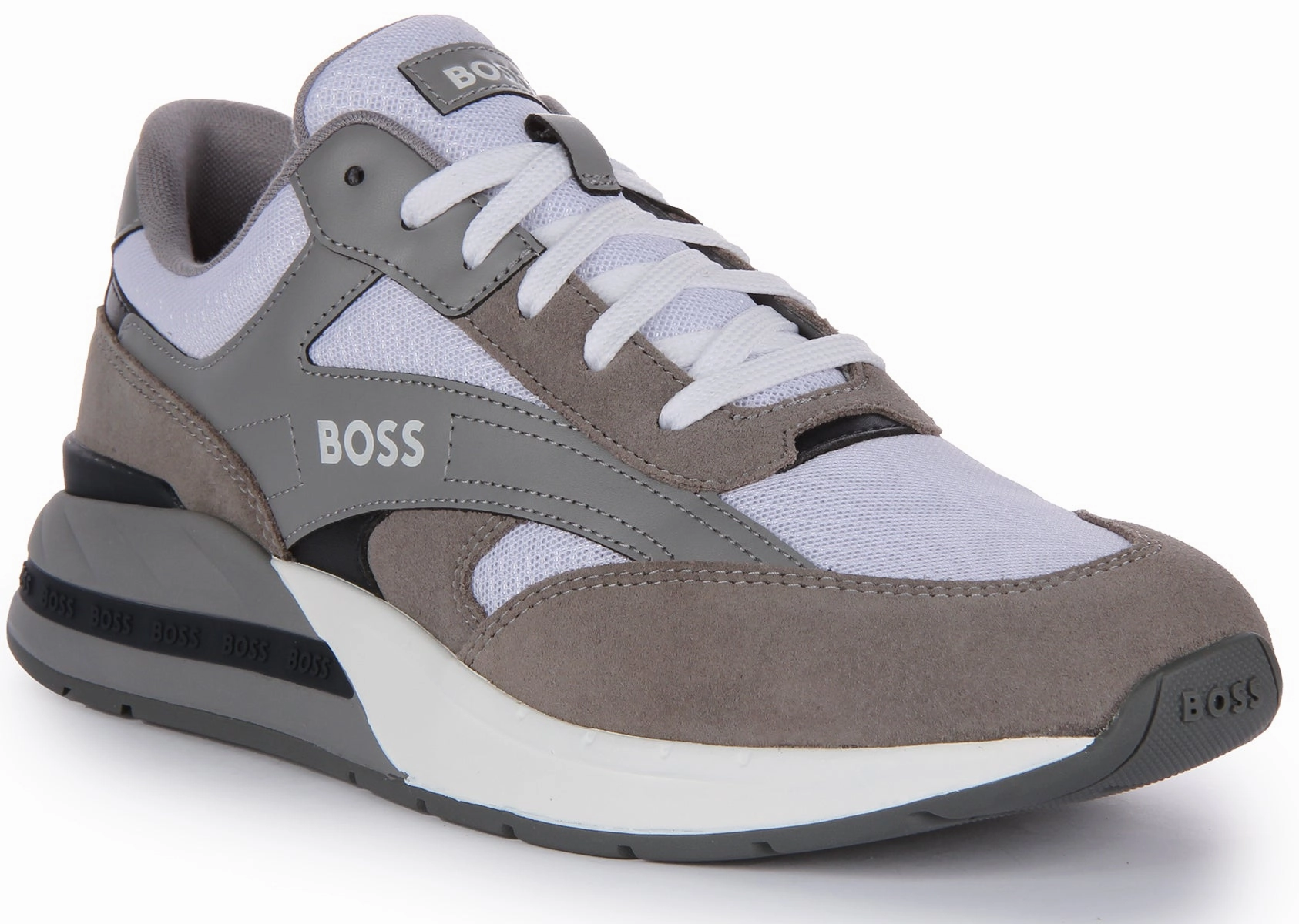 Daily Wear Boss Kurt Runner Suede In Grey White