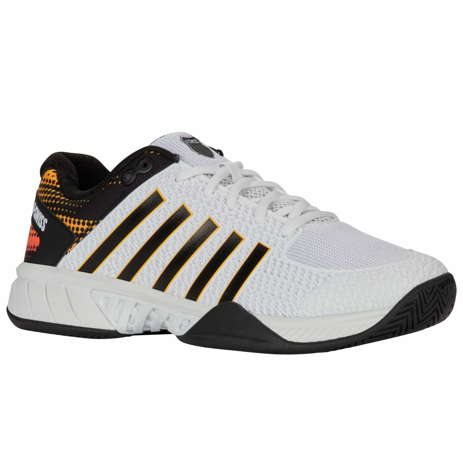 Heel Supportive K Swiss Express Light All Court Mens Pickleball Shoes - White / Daffodil