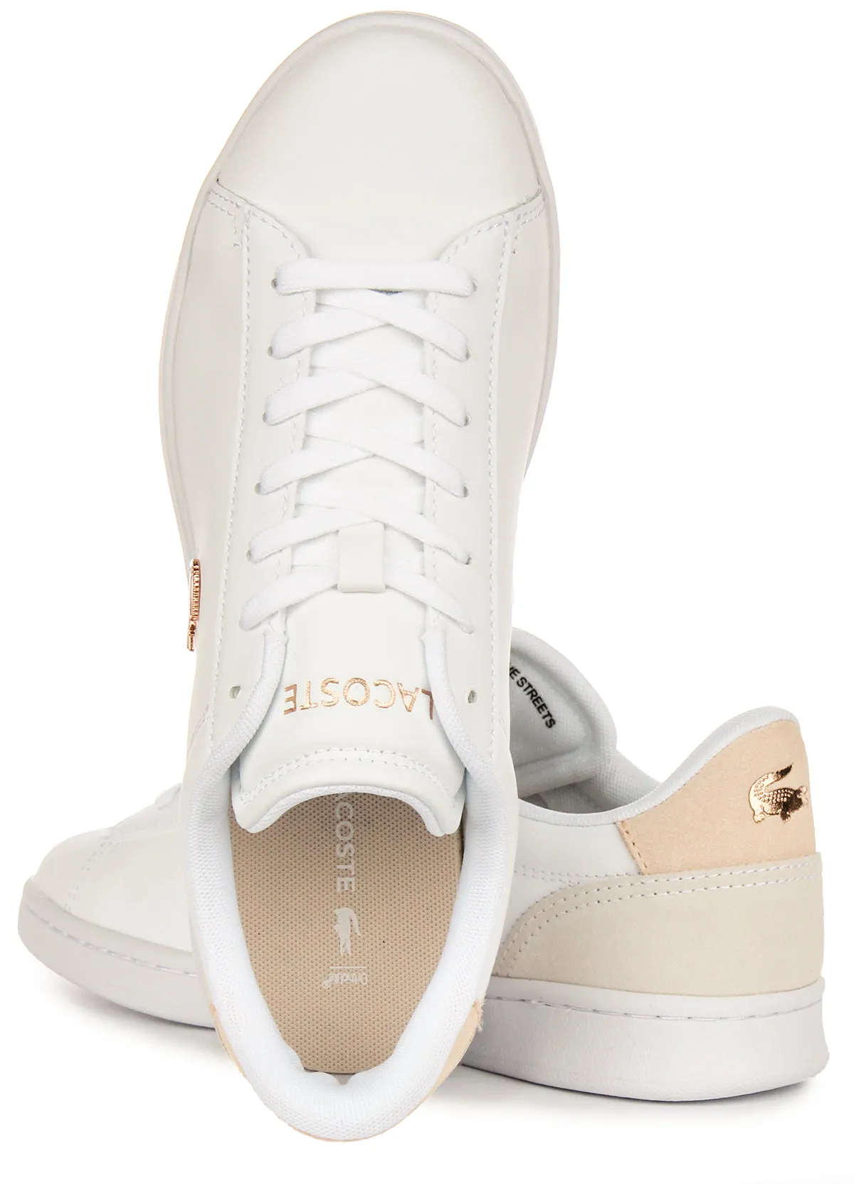 High Energy Lacoste Carnaby Set In White Pink For Women