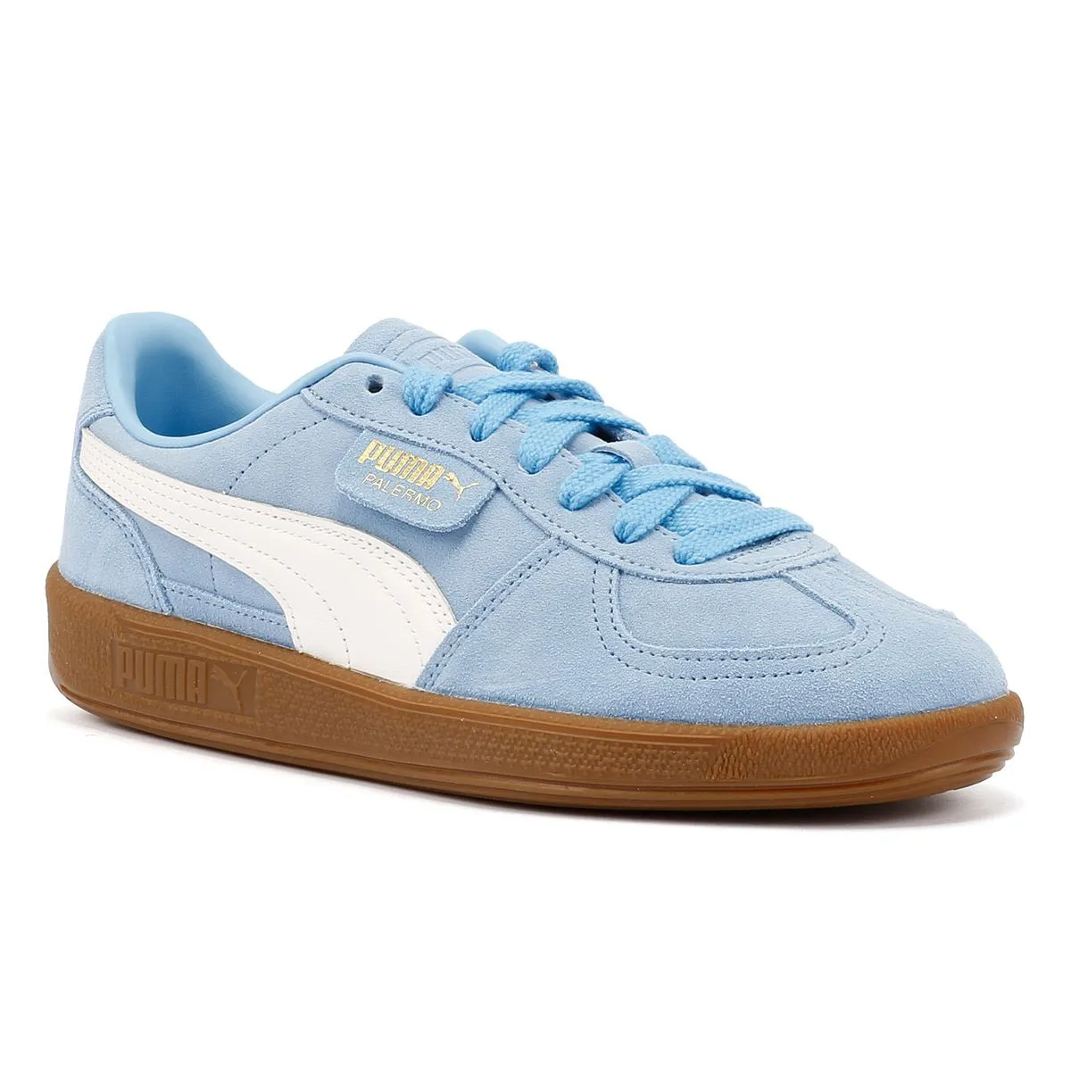 High-performance Puma Palermo Leather Light Blue/White Trainers
