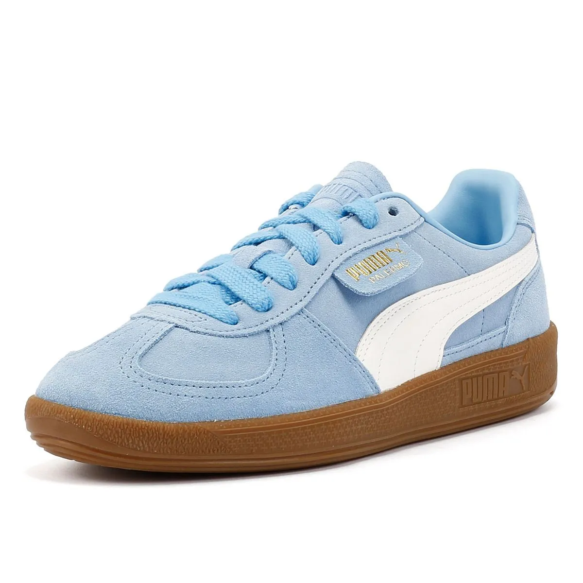 High-performance Puma Palermo Leather Light Blue/White Trainers