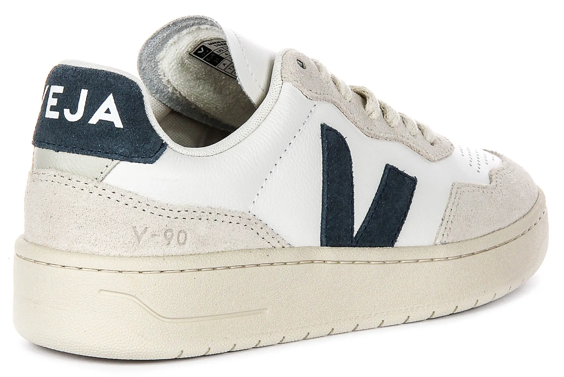 High Quality Veja V-90 O. T. Leather In White Blue For Women