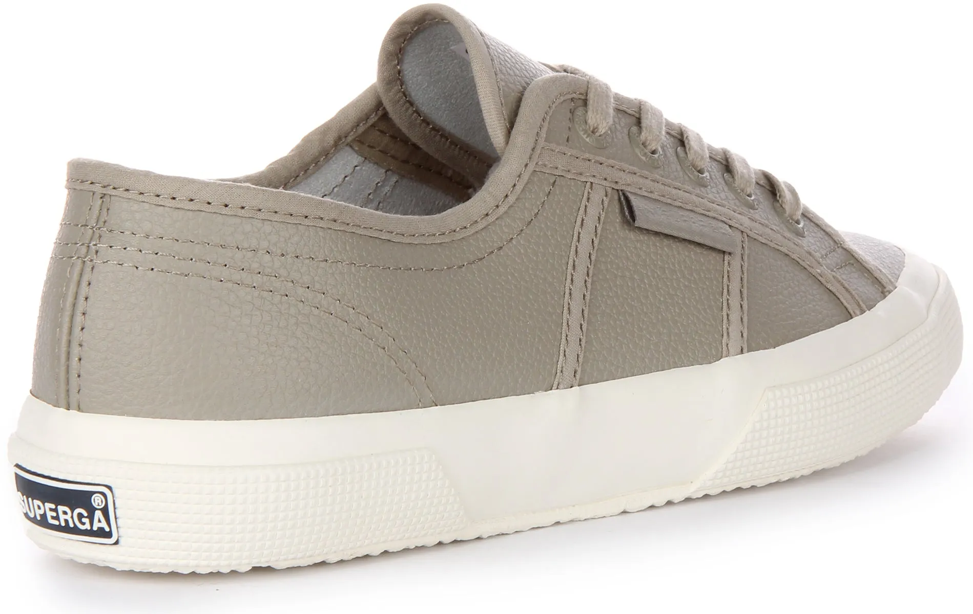 High Traction Superga 2750 Tumbled Leather In Grey For Unisex